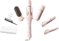 4-in-1 Automatic Curling Iron Set with 3 Interchangeable Barrels (1 1.2 1.5) &amp Straightener Comb Ionic Hair Curler for Waves and Straight Styles Anti-Scald 3 Temperature SettingsTangle-Fr