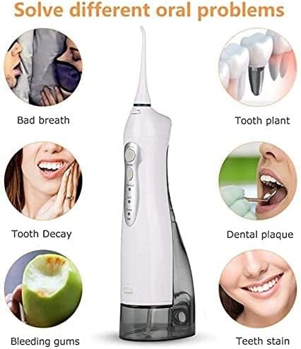 Water Flosser Cordless Water Dental Flossers 3 Modes IPX7 Waterproof Portable Water Pick Teeth Cleaner for Home&ampTravel USB Rechargeable 220ML Water Tank