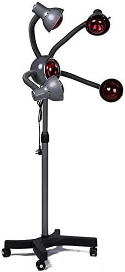 5 Head Infrared Heat Lamp Salon Hair Steamer 750W Hair Dryer Color Processor Spa Barber Adjustable Temperature Equipment with Rolling Wheels Bulbs