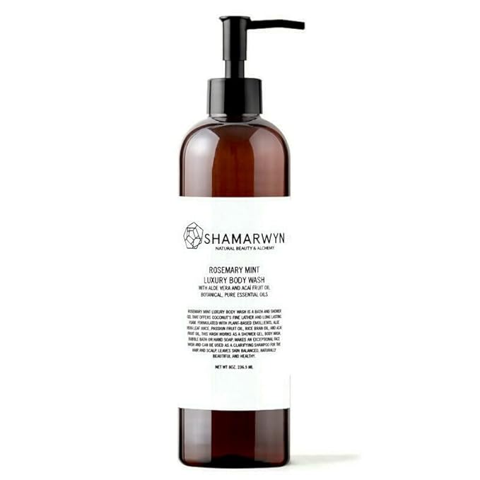 shamarwyn Body Wash Rosemary Mint Natural-Organic Hydrating with Aloe Vera &amp Acaí Oil 8oz