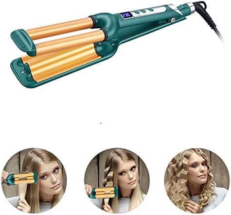 3 Barrel Curling Iron Beach Wave Hair Curler Ceramic Curling Wand LCD Temperature Control Hair Crimper Hair Waver Egg Roller for Short Long Hair Dual Voltage ﻿