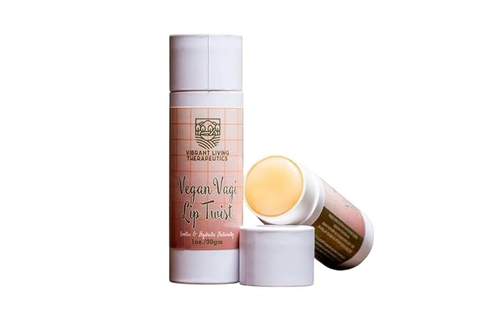 Vegan VagiLipTwist Menopause Balm by VLT| Hormone-Free Beeswax-Free External Vaginal Moisturizer for Menopause Dryness| Plant-Based Intimate Balm| Eco-Friendly Paper Push-Up Tube|