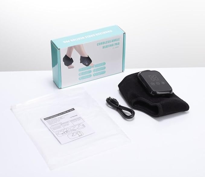 Foot Massager 3 Intensity Settings Compression/Heating/Massage Functions 15-Minute Timer Deep Kneading Suitable Home/Office/Travel (Black Single Pack)