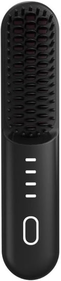 Cordless Hair Straightener Brush Mini Hot Comb for Women USB Rechargeable Travel Brush with Negative Ion Technology Fast Heating 4 Temperature Settings 30-Minute Auto Shut-Off(RED&ampGreen)