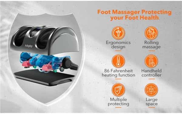 Foot Massager with Heat &amp Remote 5-in-1 Reflexology System Foot Massage Machine US Warehouse