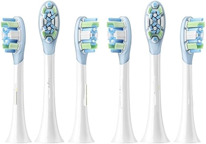 Compatible for Mijia Electric Toothbrush Brush Head 3/6PCS Compatible for Sonic Vibration Pro 4 Brushing Modes IPX8 Waterproof(6PCS Clean Version)