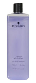 Pecksniff's 33.8 Fluid Oz Shower Gel (Lavender &amp White Tea) - Gentle Cleanser for Sensitive Skin - Moisturizing &amp Hydrating - All Natural Cruelty Free Body Wash - Vitamin B Enriched Body Wash