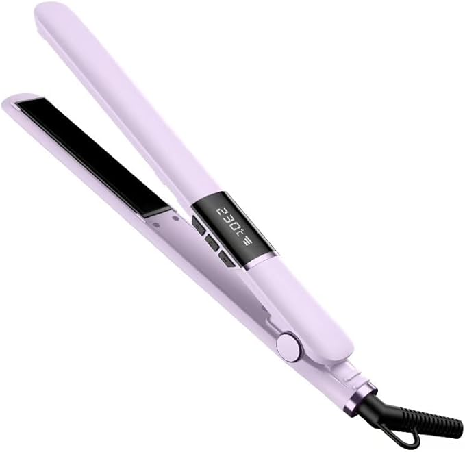 Nora Styler Hair Straightener Small Flat Irons for Short Hair Beard and Pixie CutHair straighteners for Women Mini Hair Straightener Small Ceramic with Adjustable Temperature (Purple)