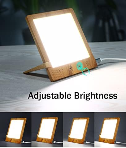 Enjoy Home R.S. LED Wood Grain Light Therapy Lamp Simulation of Daylight 4 Timing Mode Adjustable Brightness Warm Cool Color Temperature Sunlight Lamp
