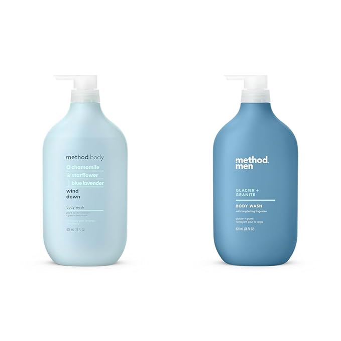 Method Body Wash Wind Down Paraben and Phthalate Free 28 FL Oz (Pack of 1) &amp Men Body Wash Glacier + Granite Paraben and Phthalate Free 28 FL Oz (Pack of 1)