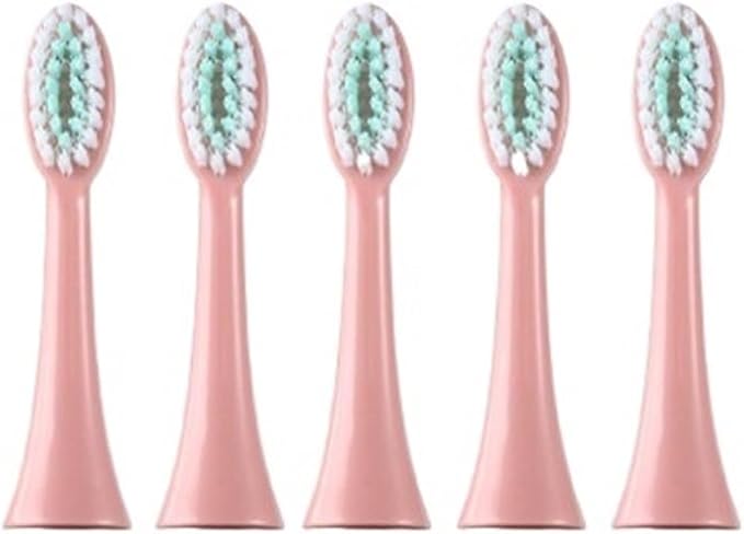 5 Pieces Replacement Brush Heads Electric Toothbrush Teeth Whitening Pattern Soft Head Oral Care(Pink)
