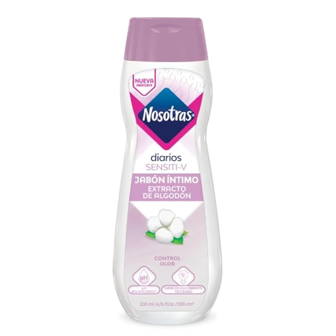 Nosotras Feminine Wash Kit Intimate Soap Sensiti-V | Pack x2 Jabon Intimo Sensiti-V Extracto de Algodon Colombia x2(6.76oz - 200ml)