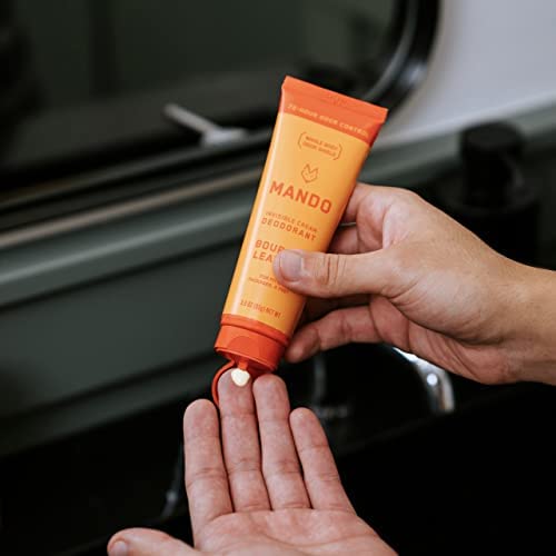 Mando Bourbon Leather Body Deodorant - 72 Hour Odor Control Aluminum Free Baking Soda Free - 3.0 Oz Tube and 2.6 Oz Solid Stick