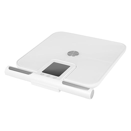 Modern Style 8 Electrode Body Fat Scaleup to 396.83 lbs Multifunctional Weight ScaleIntelligent Electronic Scale (White13.39 * 13.39 * 1.84 in)