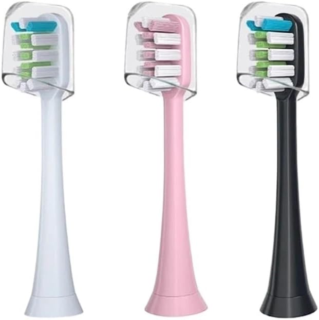 ForCompatible for Xiaomi SOOCAS X3 X5 X3U X1 V1 V2 Clean Brush Heads Replacement Head Bristle Sonic Electric Nozzles with Anti-dust Cap(2 Pink 3 Black)