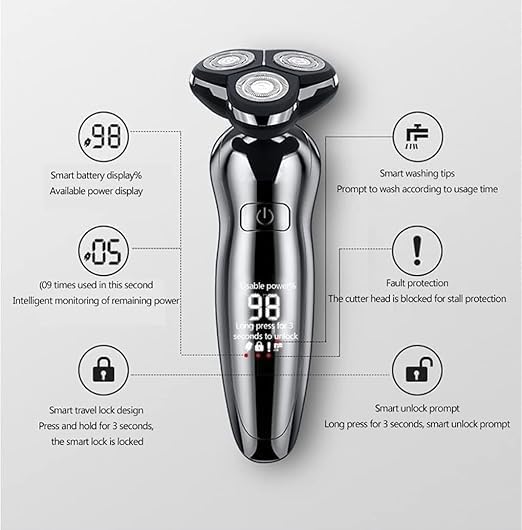 Electric Razor for Men's Men's Electric ShaverElectric Shaver for MenBeard and Mustache TrimmerWashable and USB Charging Shaving Machine