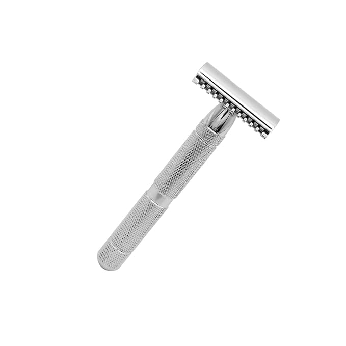 Baluue 2pcs Men Razor Safety Razor Stainless Steel Blade Double Shaver for Gentle Hair Removal