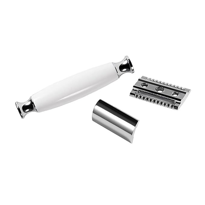 balacoo 3pcs Men's Razor Double-sided Manual Razor Blade Vintage Shaving Machine Modern Design Lightweight
