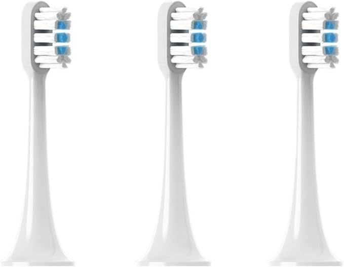 Replacement Toothbrush Heads Compatible for T300/T500/T500C/T700(White blue-3pcs)