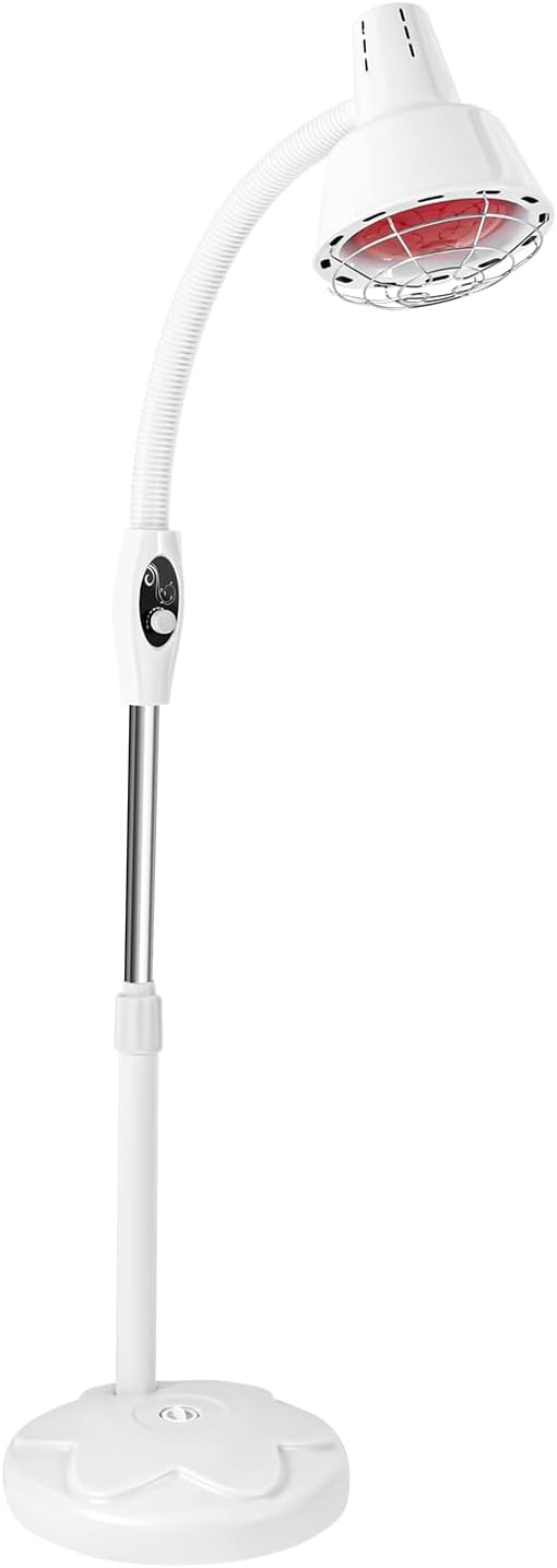 Infrared Light 275W Infrared Therapy Lamp with Stand Adjustable Red Light Standing Heat Lamp for Body or Pain and Muscle Aches Therapy