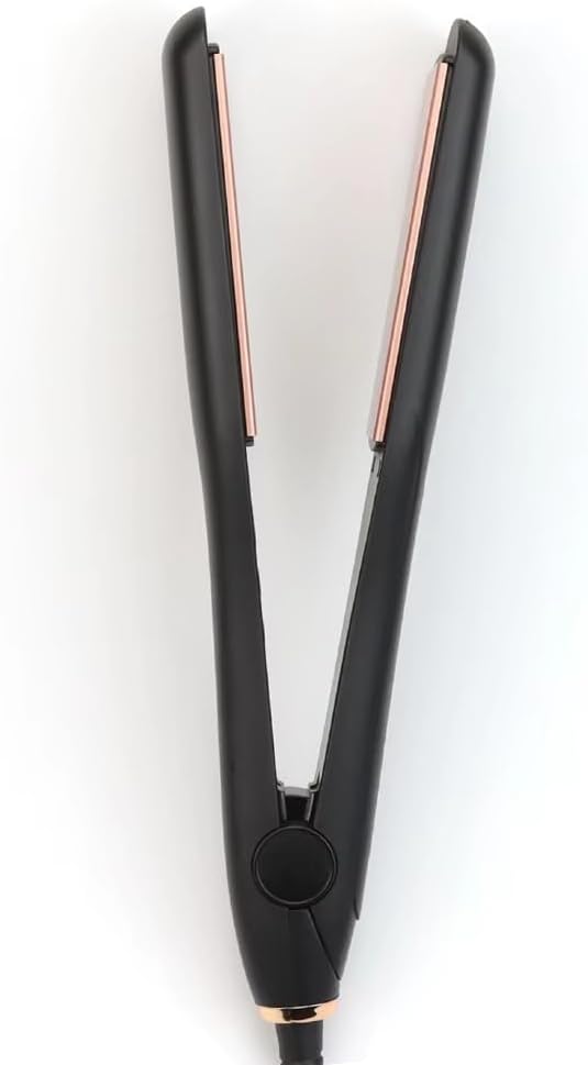 Professional Hair Straightener with Ceramic Coating Plates Black and Rose Gold Fast PTC Heater Technology 2-in-1 Straightening and Curling Iron