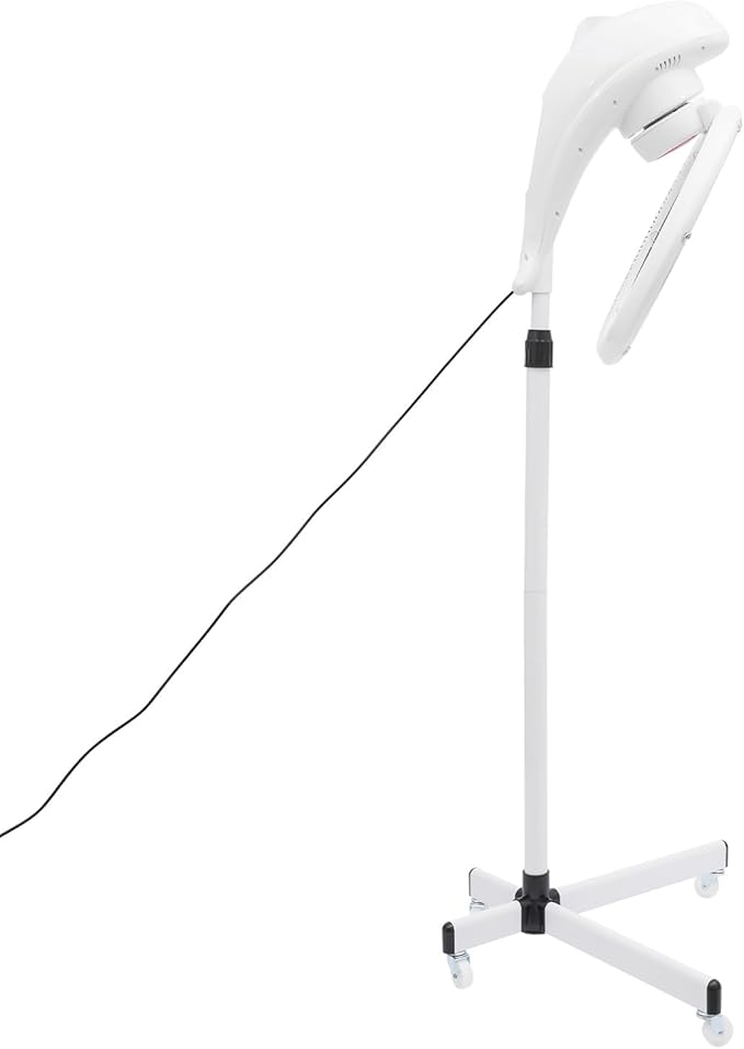 360° Infrared Heating Stand Salon Hair Dryer Professional Hair Dryer Color Dyeing and Oiling Machine with Adjustable Height (61-70) 950W Salons Drying Perming Equipment for Home/Salon Use (White)