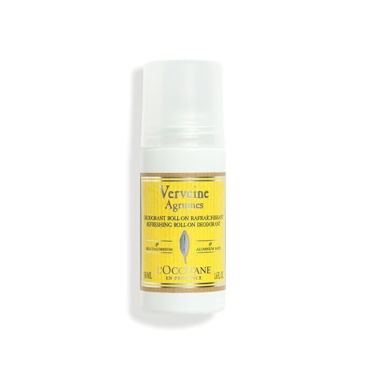 L'OCCITANE Roll-On Aluminum Free Deodorant Reduce Body Odor Refreshing Verbena Eaves De Baux Without Alcohol and Aluminum Salts Made in France