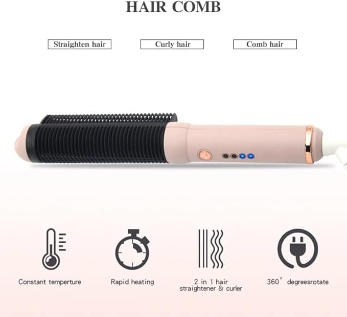 Electric Hair Straightener Brush Professional Hot Comb Straightening Men Beard Straightener Fast Heating Ceramic Curling Irons