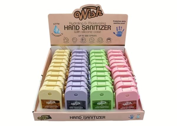 Wish Hand Sanitizer Spray with Silicone Case 40 Pack