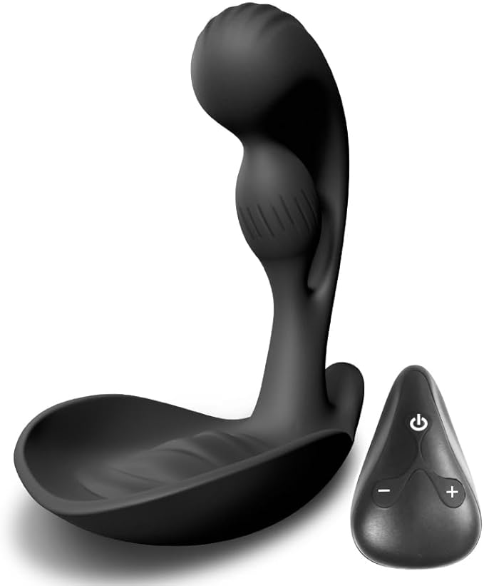 Remote Silicone Control Prostrate Massage Kit with Water Resistant Play in Anywhere You Like (Black) for Man Rechargeable Body Massager with 12 Modes for Men Relax Massaging YR03