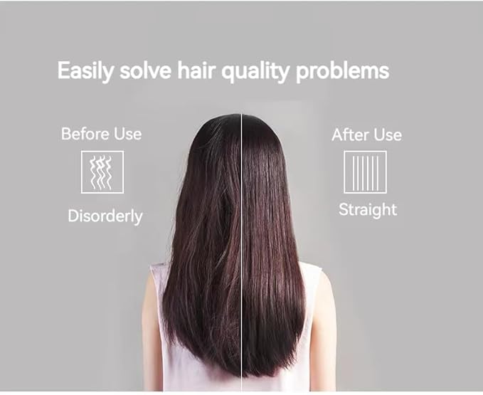 2 in 1 Rechargeable Cordless Hair Straightener Iron and Curling Iron. Heat Brush Straightener and Flat Iron Comb for Curly Hair. Automatic Constant Temperature Technology with Third Gear.