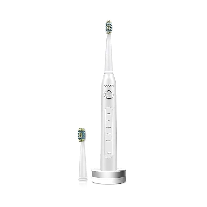 Voom Sonic Pro 5 Electric Toothbrush for Adults - Ultrasonic Electric Toothbrushes with Replacment Brush Head Dentist Recommended Power Sonic Toothbrush with 5 Modes
