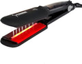 Professional Infrared Steam Hair Straightener 2 inch Tourmaline Ceramic Flat Iron Vapor Instant Heat Up with Adjustable Temperature Dual Voltage (Black)