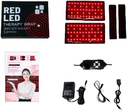 2Pcs Infrared Red Light Thera-py Arm Belt 660nm and 850nm Red Light Thera-py Arm Wrap with Timer &amp Brightness Setting Red Light Arm Pad for Arm Knee Shoulder Joints Muscle Pain Relief