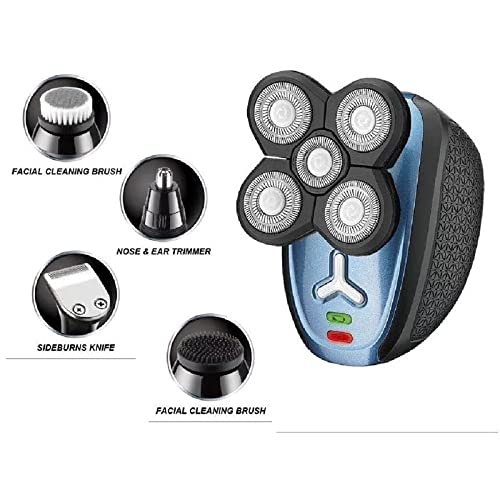 Electric Razor for Men 5 In 1 Men's Washable Electric Shaver Machine For Men Grooming Beard Trimmer Facial Rotary Electric Razor Usb Rechargeable