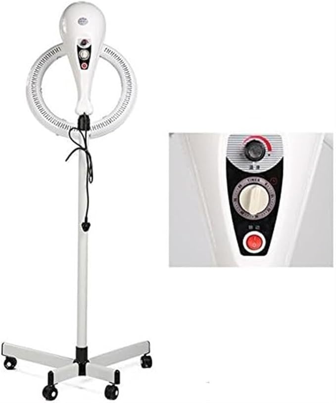 950W Standing Hair Dryer Professional Color Processor Accelerator Plate Heater Salon Barber Adjustable Hood with Wheels