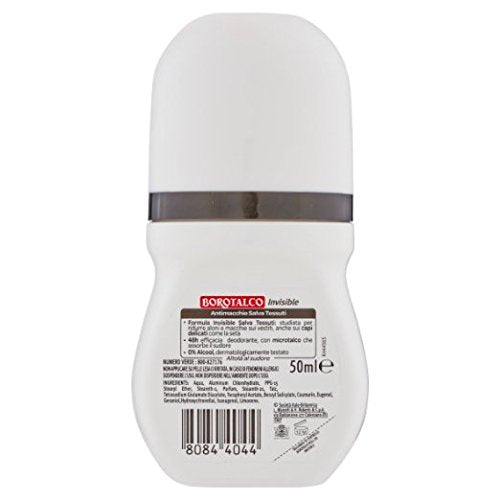Borotalco:Invisible Anti-Stain Deodorant 1.69 Fluid Ounces (50ml) Deo Roll On (Pack of 3) [ Italian Import ]