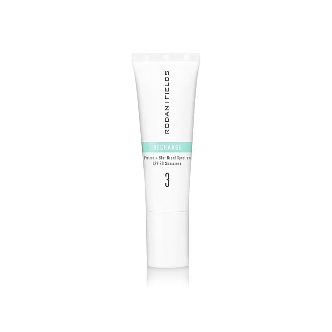 Rodan + Fields RECHARGE Protect + Blur Broad Spectrum SPF 30 Sunscreen | 40mL | Mineral Face Sunscreen &amp Makeup Primer | Vitamin E Zinc Electrolytes &amp Carnosine | Matte Finish Skin Care