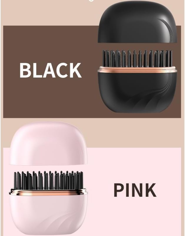 Mini Hair Straightener Rechargeable Portable Mini Hot Comb for Travel with Anti Scald Shell Lightweight and Portable 3-Speed Temperature Control for Travel Home Use (Pink)