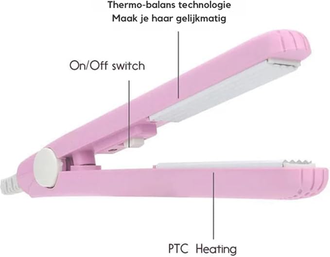 Bella Mini Curling Iron Curls Your Hair Beautifully in Just 5 Minutes (Pink)