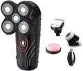 JYYBN Electric Razor Men's 5-in-1 USB Rechargeable Shaver Waterproof Electric Shaver Grooming Kit with Hair Clipper Nose Hair Trimmer Facial Brush Dry and Wet Beard Trimmer