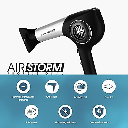 JMW Korean Professional Salon Hair Dryer AIR Storm-1600W BLDC Fast Drying Powerful Cold Wind Lightweight Quiet and Long-Lasting
