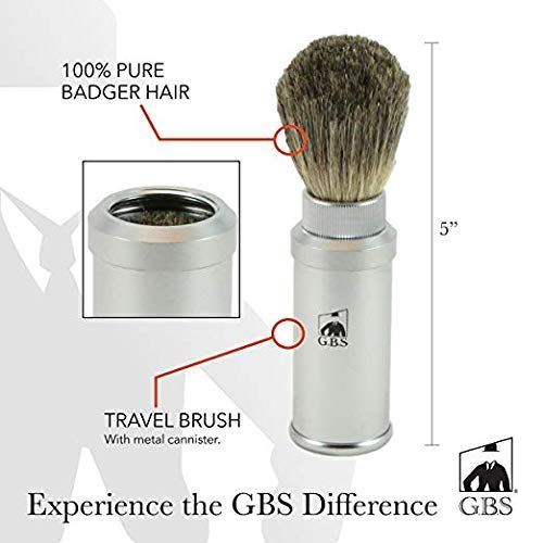 G.B.S Men's Futur Adjustable DE Safety Razor with Badger Brush Chrome Brush and Alum block leather case Ocean Driftwood Shave Soap + Tin w/Lid and blades!