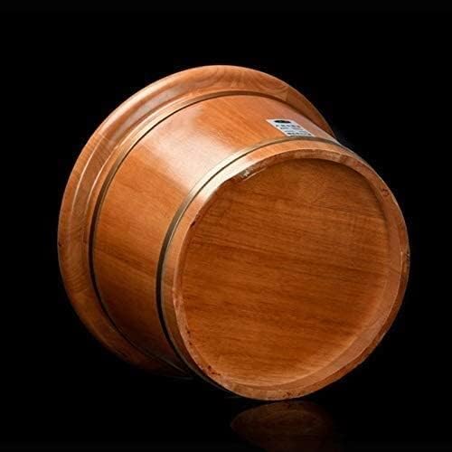 Foot Tub Wooden Foot Basin Foot Tub Massager Solid Wood Thickening Foot Treatment Tub Family Foot Care Wooden Barrel Foot Bath Wooden Bucket Foot Spa Household Wash Ba (Color : Wood Color)