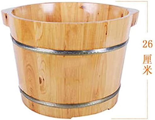Foot Tub Wooden Foot Basin Solid wood foot bath barrel household solid wood footbath with cover small wooden barrel female lazy foot tub 21cm foot Bath Wooden Bucket Foot Spa Household Wash Ba