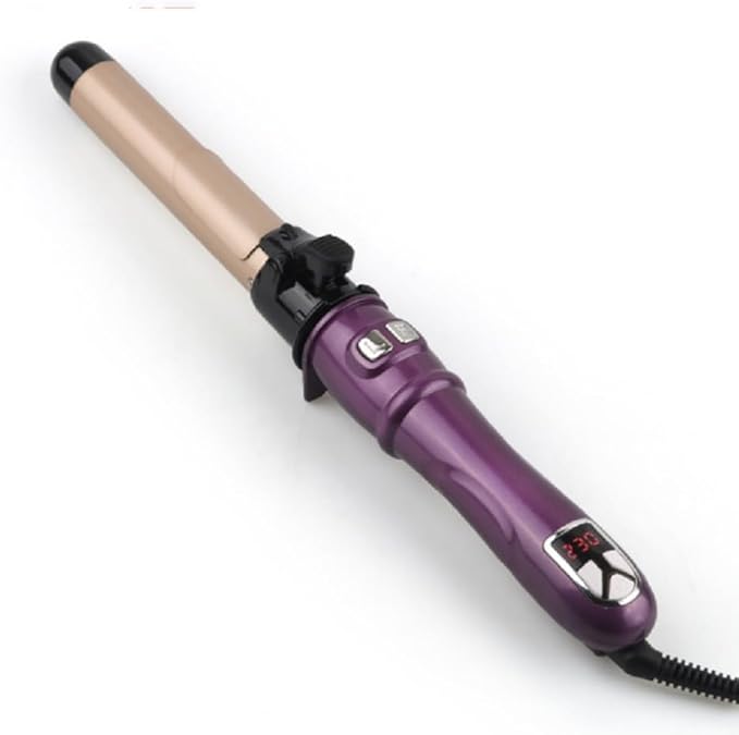 Fully Automatic Curling Iron Digital Temperature Display Adjustable from 100-230 ℃ Easy to Create Natural Curls. (Purple 32MM)