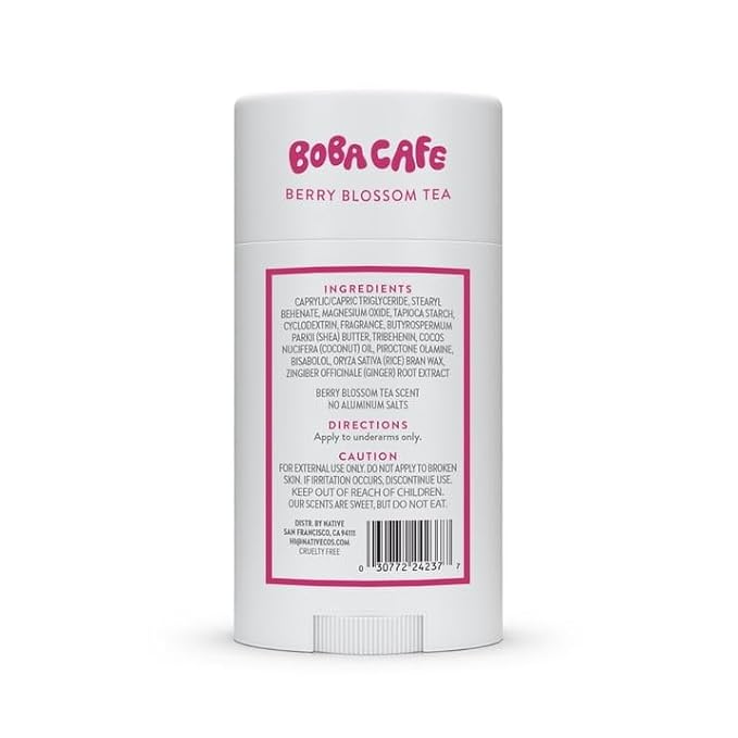 Native Aluminum Free Deodorant Limited Edition Berry Blossom Tea 72 Hour Odor Protection for Women and Men Boba Café 2.65oz with Travolle Dispenser Pump