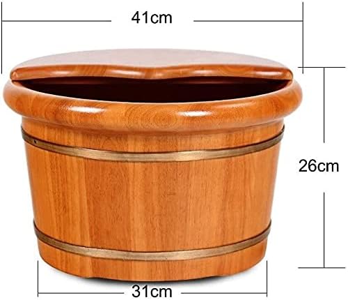 Foot Tub Wooden Foot Basin Solid Wood Foot Bath Barrel Household high-deep Barrel Wood Over The Calf Solid Wood Footbath Small Wooden Barrel foot Bath Wooden Bucket Foot Spa Household Wash Ba