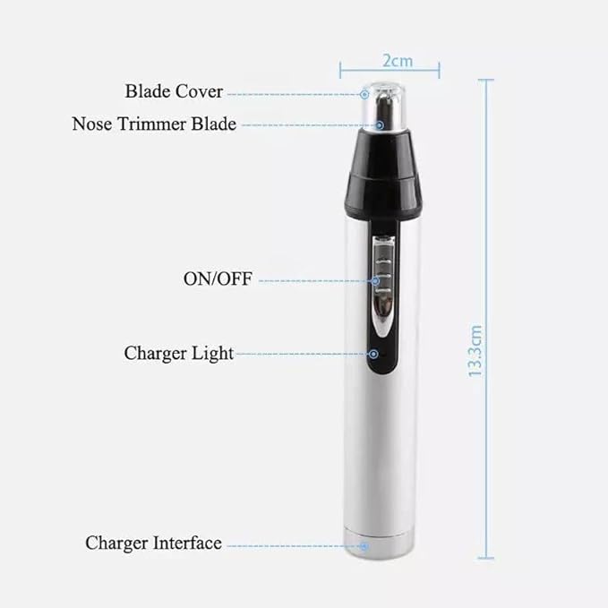 Nose and Ear Hair Trimmer USB Rechargeable Lighted Personal Trimmer Groomer Electric Eyebrow Trimmer with Charger Light for Business Trip or Home Easy Cleansing
