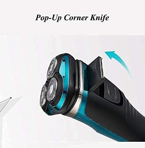 Men's Electric Shaver - Cordless Rechargeable 3D Rotary Shaver Razor for Men with Pop-up Sideburn Trimmer Wet and DryEasy to Operate and Store